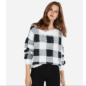 Plaid textured sweater